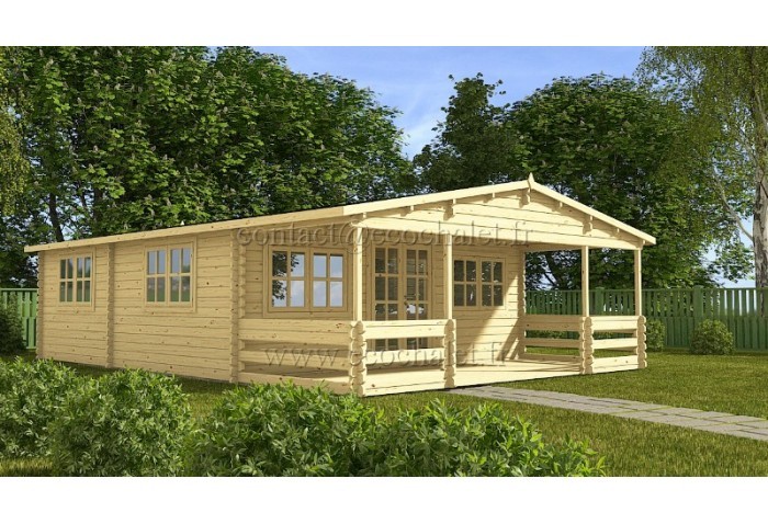 veranda bois chalet