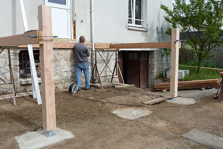 veranda poteau beton
