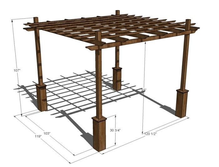 veranda bois plan