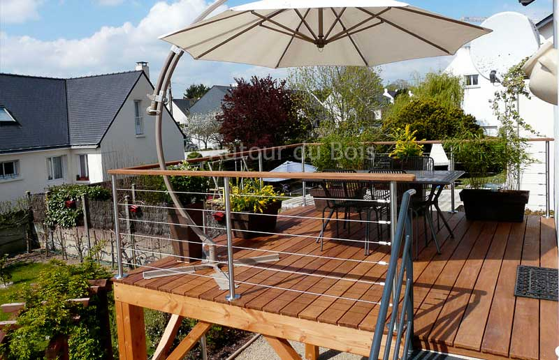 veranda en bois sur pilotis