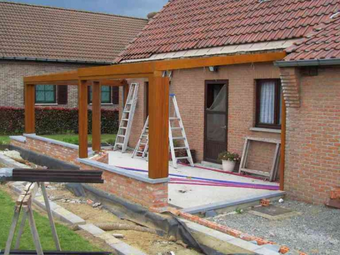construire veranda ossature bois