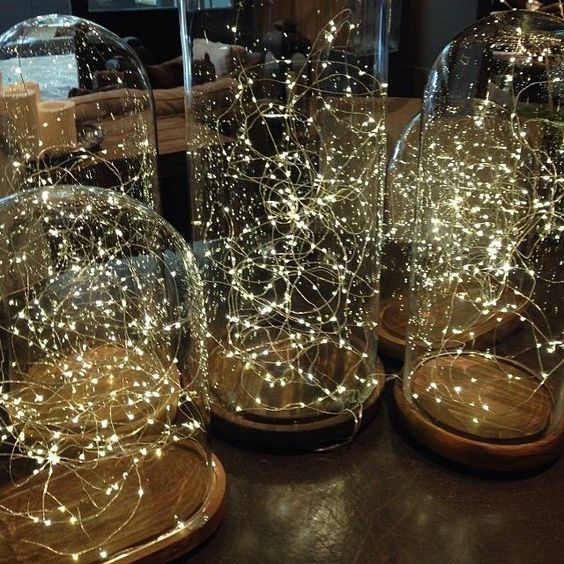 veranda led string light glass cloche