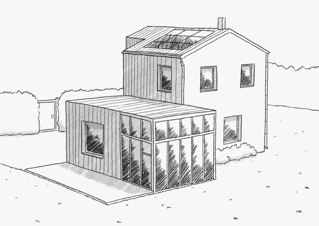 veranda avec bois