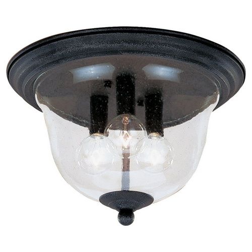 veranda 3 light ceiling silver pearl incandescent semi-flush mount