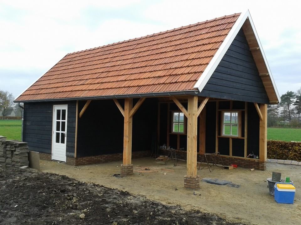 houten garage veranda