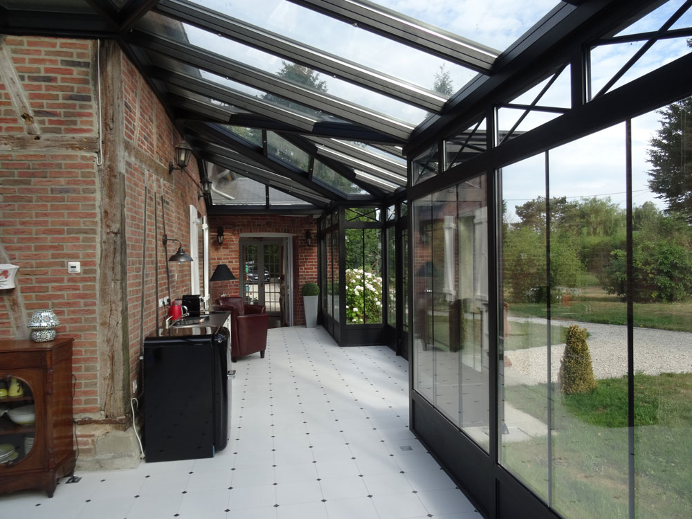 veranda maison briques