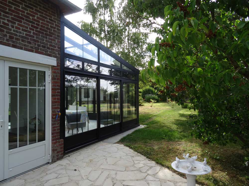 veranda maison briques