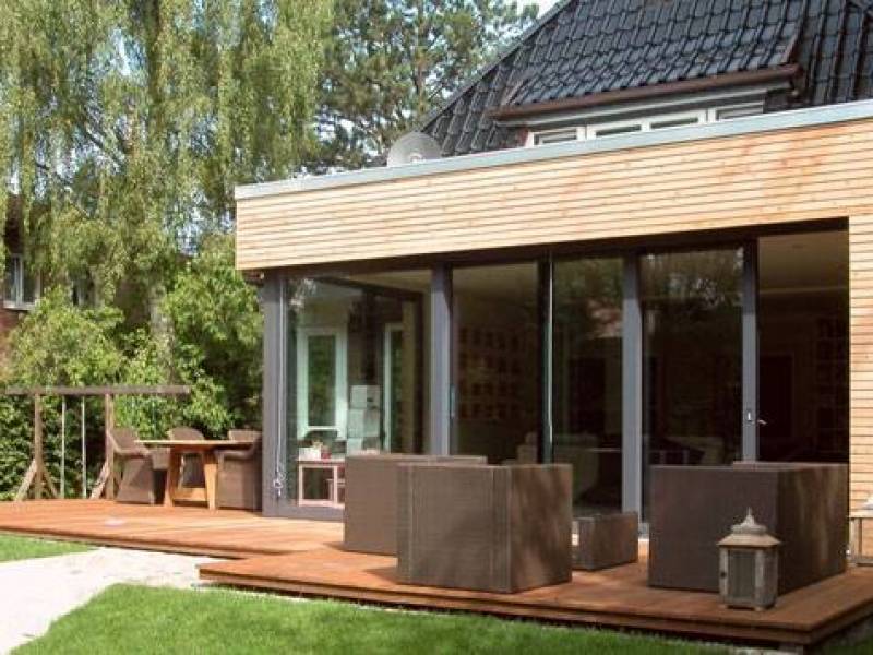 extension ossature bois ou veranda