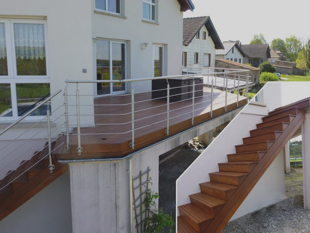 veranda sur terrasse beton