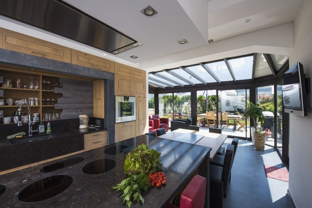 veranda cuisine en bois