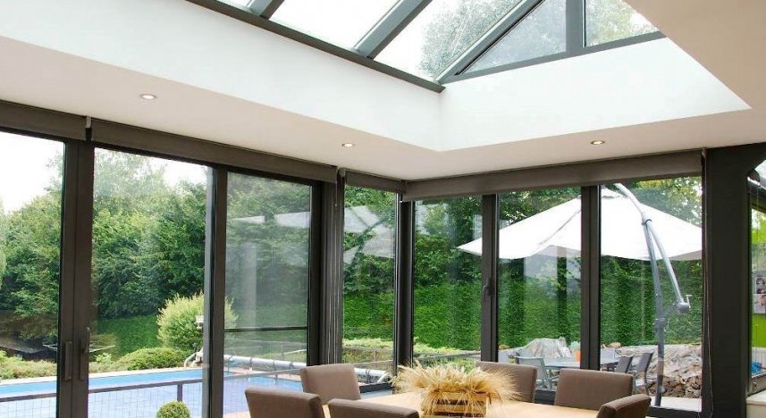 veranda bois verre