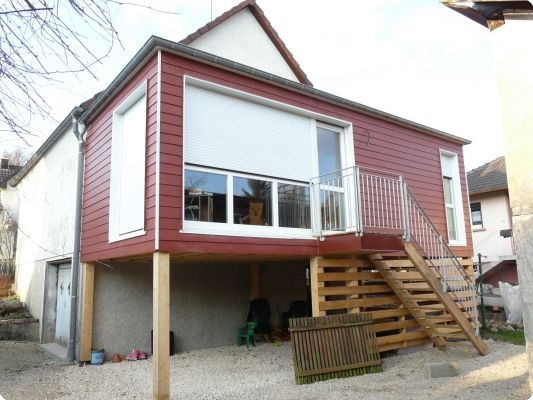 veranda en bois sur pilotis