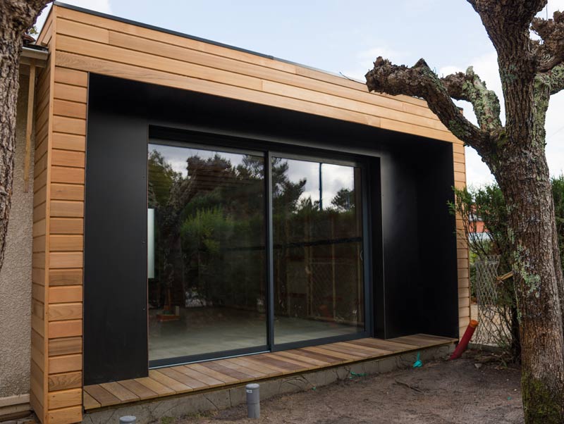 veranda cube bois