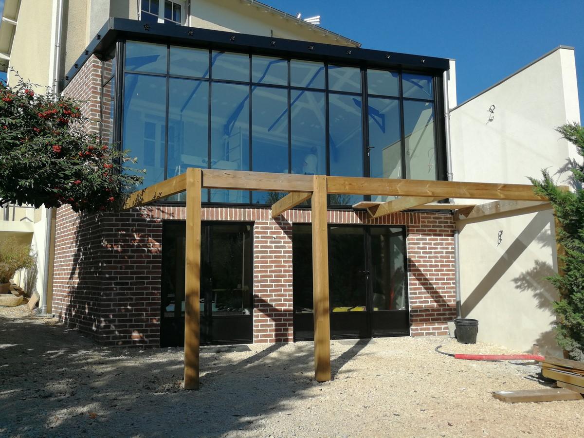 veranda acier aquitaine