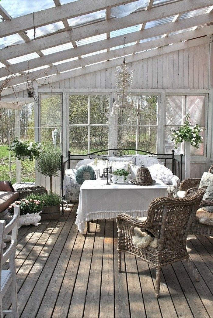 veranda bois blanc