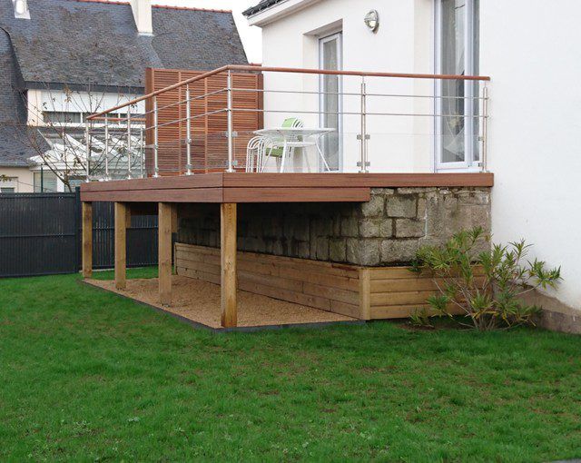veranda sur terrasse beton