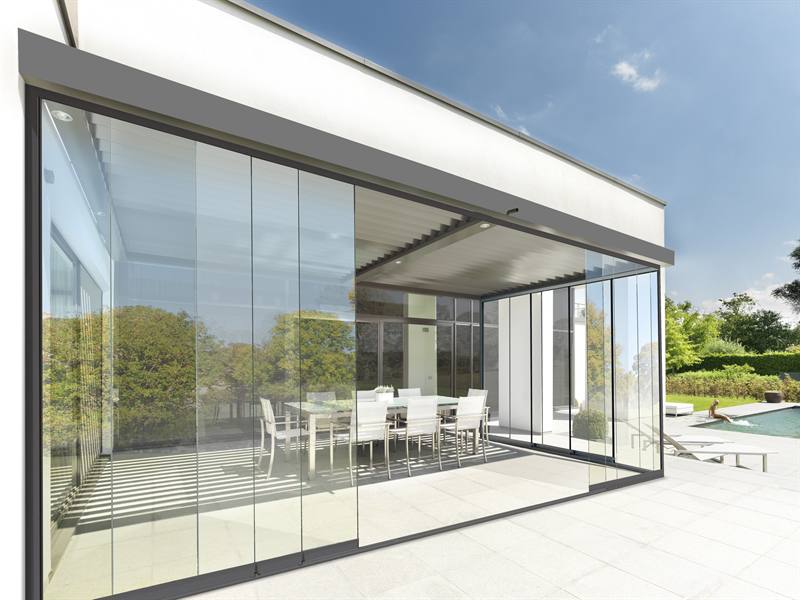 moderne glazen veranda