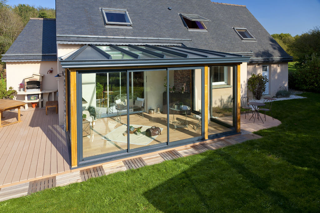 veranda aluminium et bois
