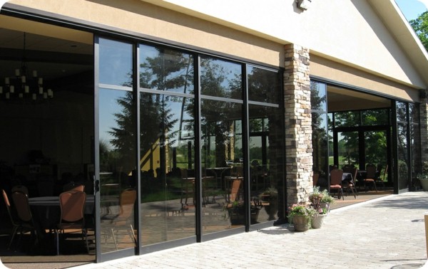 veranda avec porte coulissante