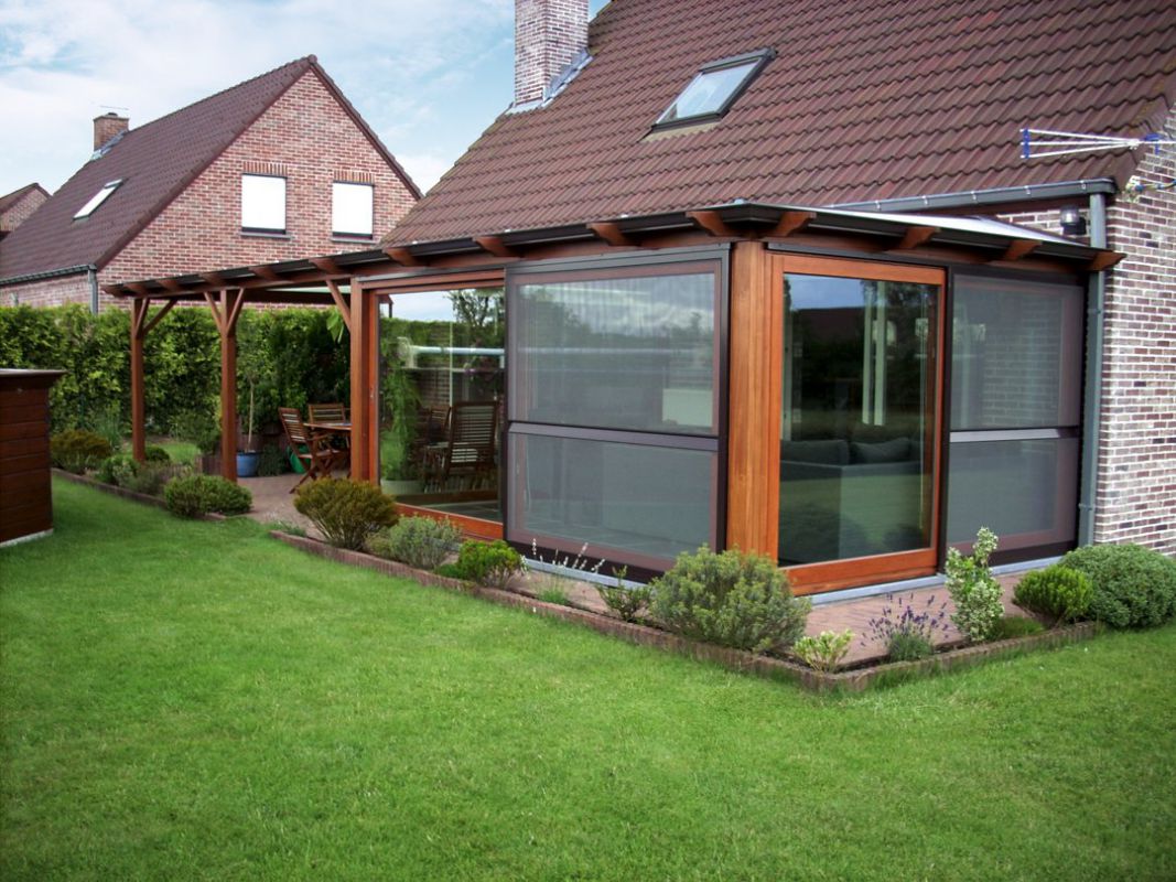 veranda en bois exotique