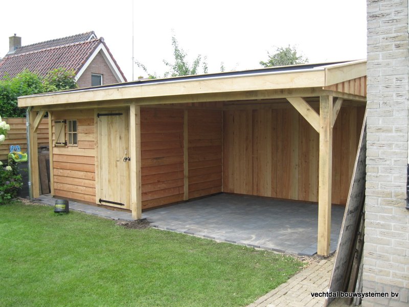 houten garage veranda