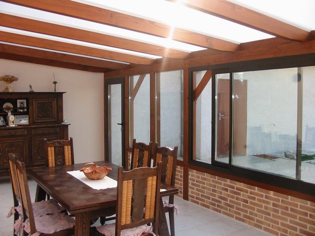 veranda bois et polycarbonate