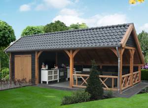 houten garage veranda