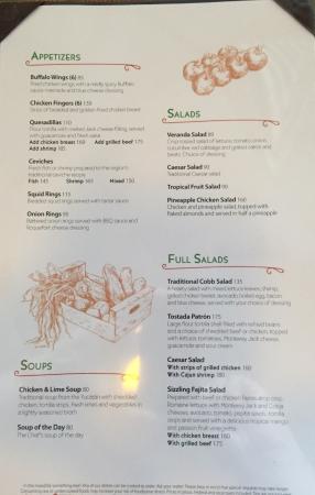 veranda menu
