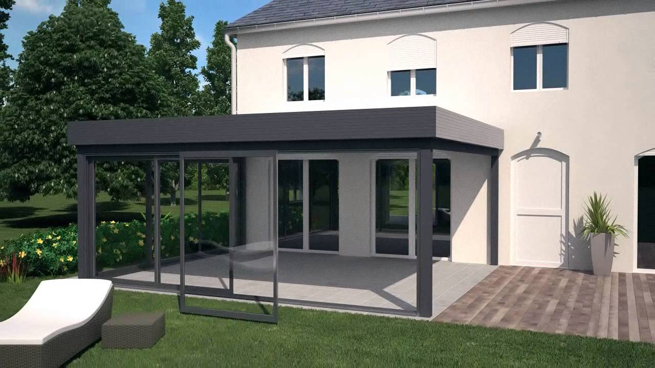 veranda contemporaine toit plat prix