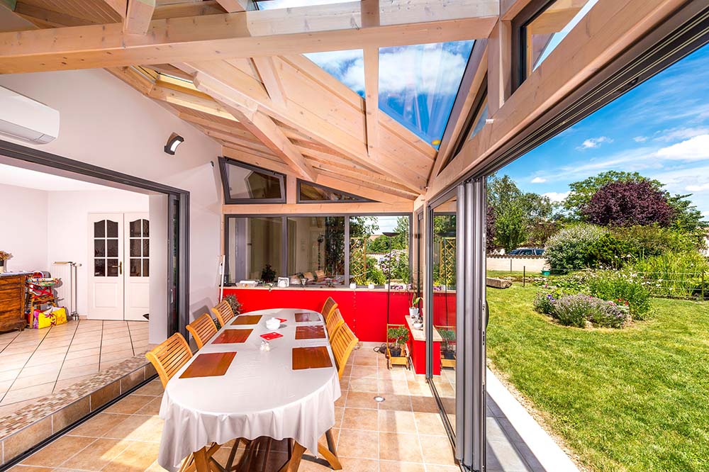 veranda mixte bois et alu