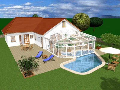 maison avec veranda et piscine