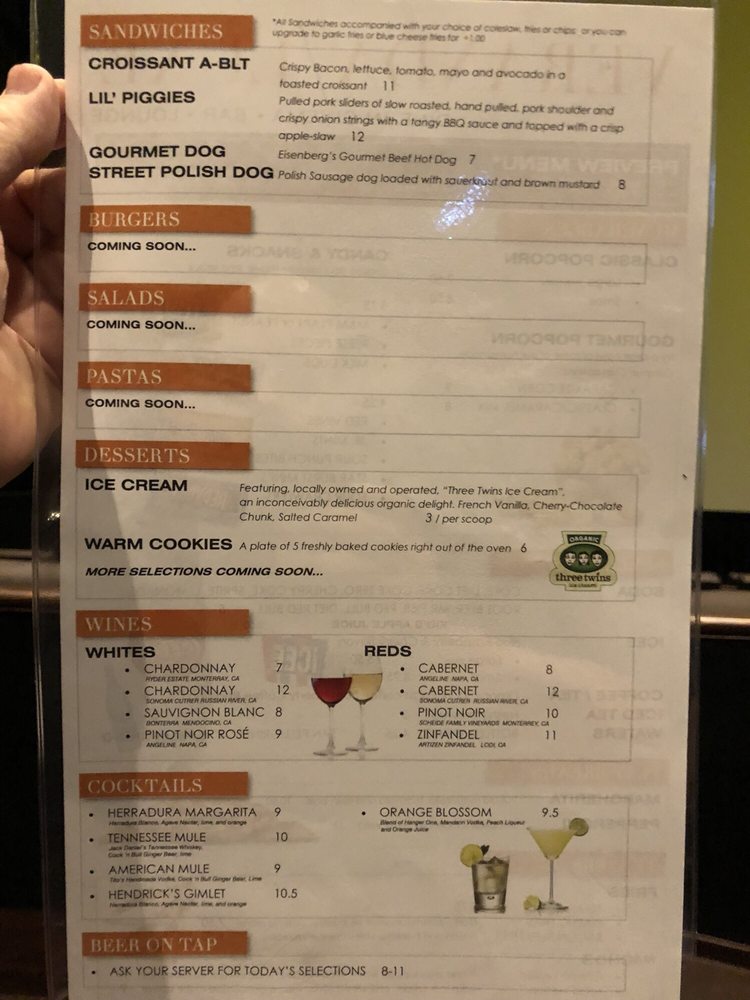 veranda luxe menu