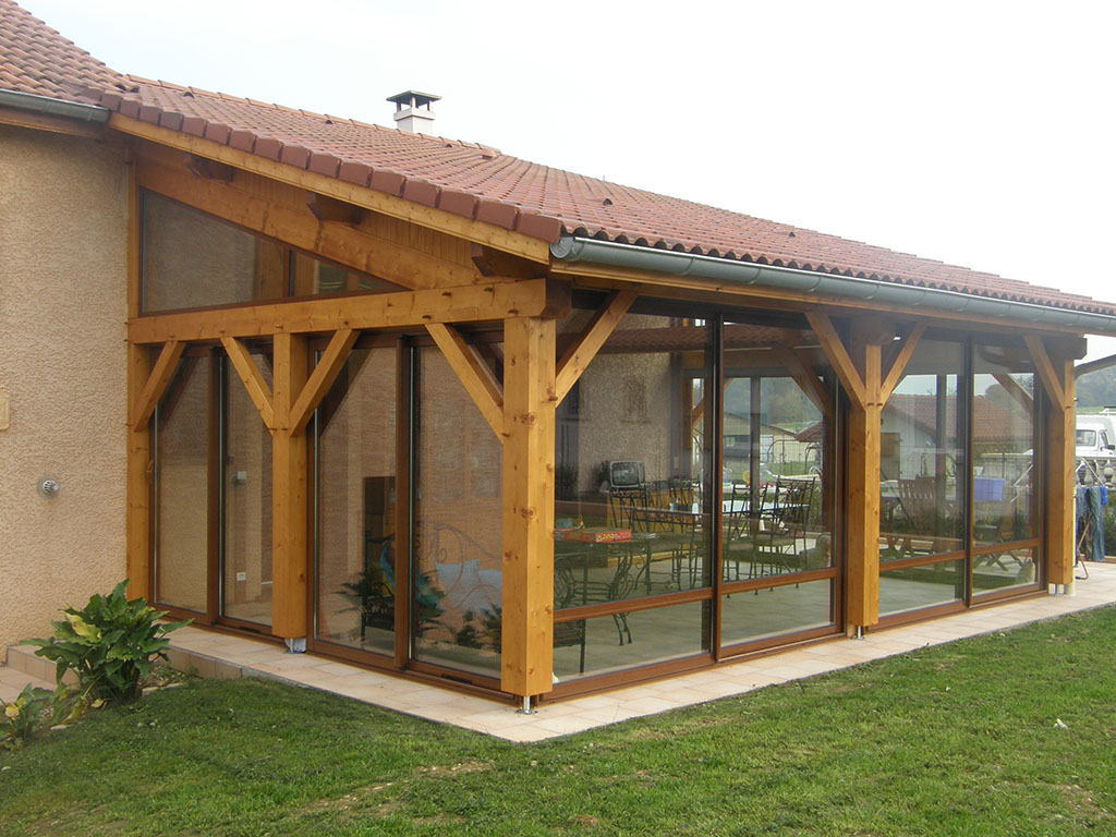 veranda sur ossature bois