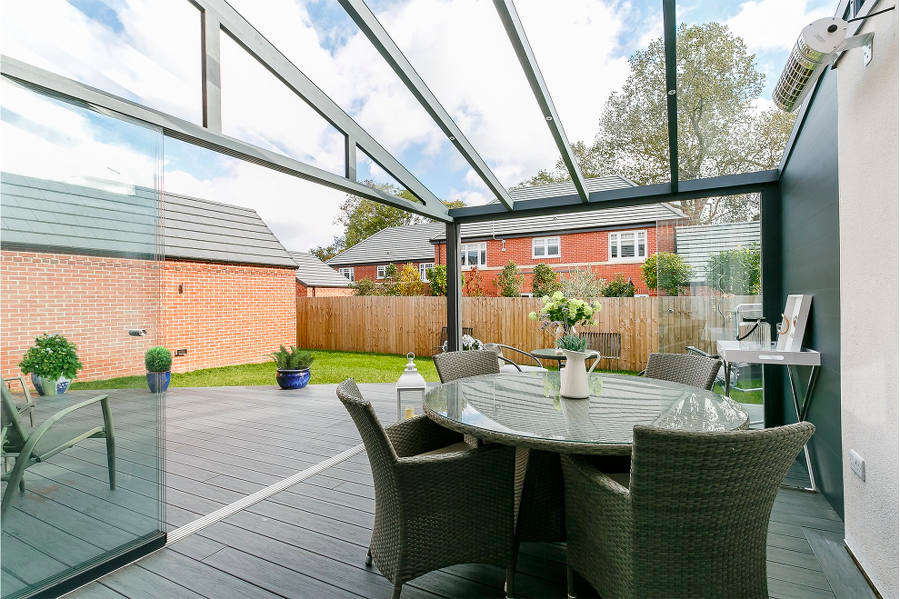 veranda bois toiture verre