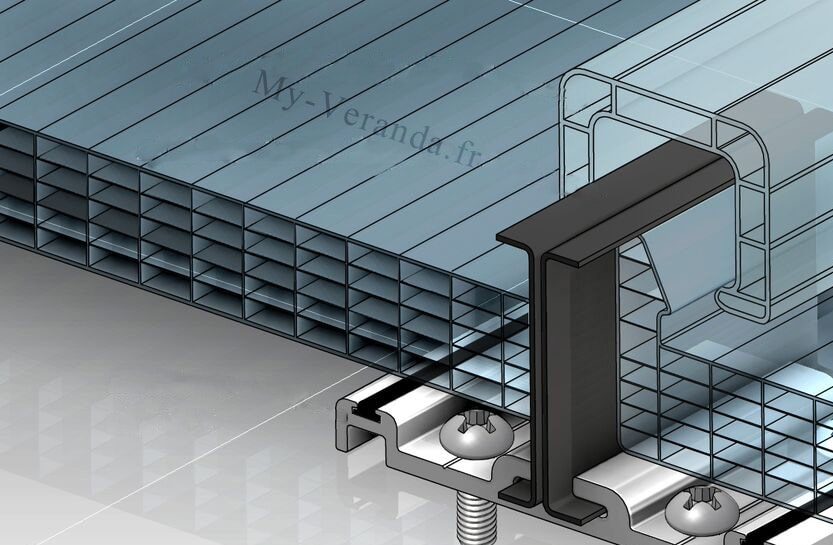 veranda en plaque polycarbonate