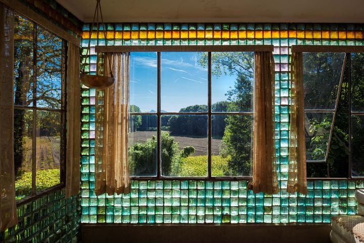 veranda en brique de verre