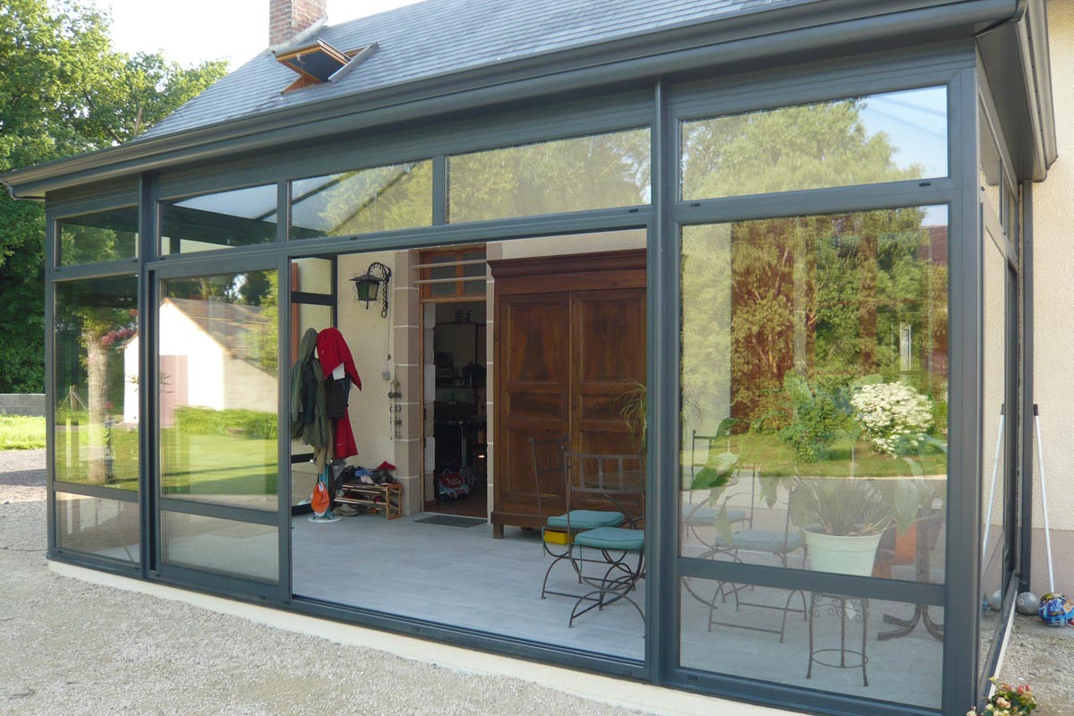 veranda en kit double vitrage