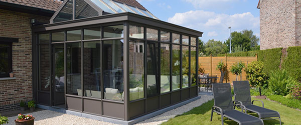 prix veranda en bois et verre