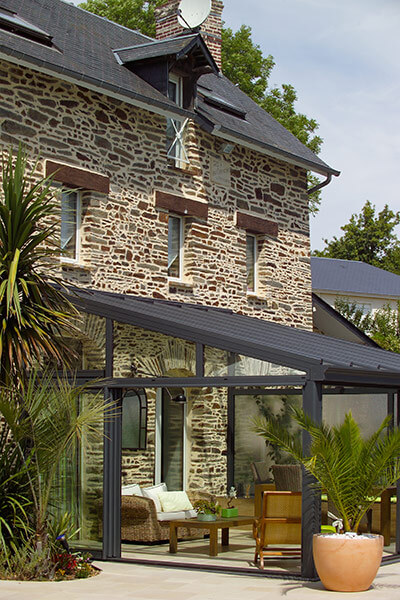 veranda bois normandie