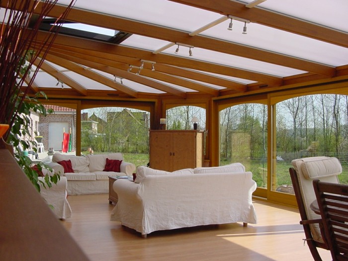 veranda verre et bois