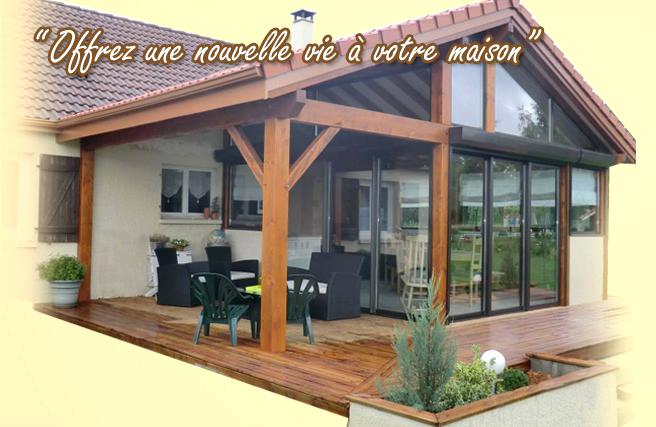 veranda sur maison bois