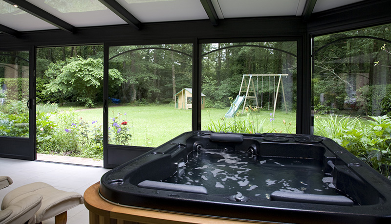 veranda et jacuzzi