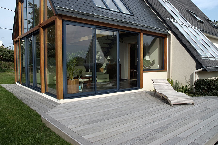 veranda bois terrasse