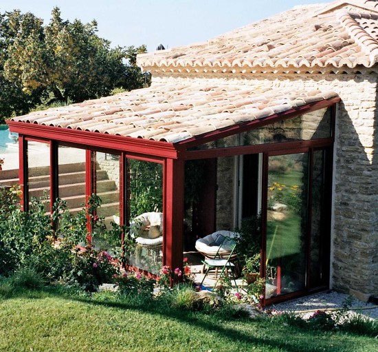modele veranda toit tuile