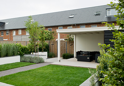 moderne veranda in de tuin