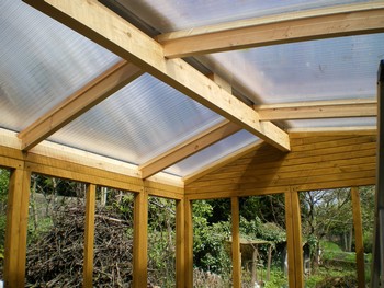 veranda bois et polycarbonate