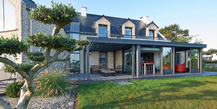 veranda toit plat terrasse