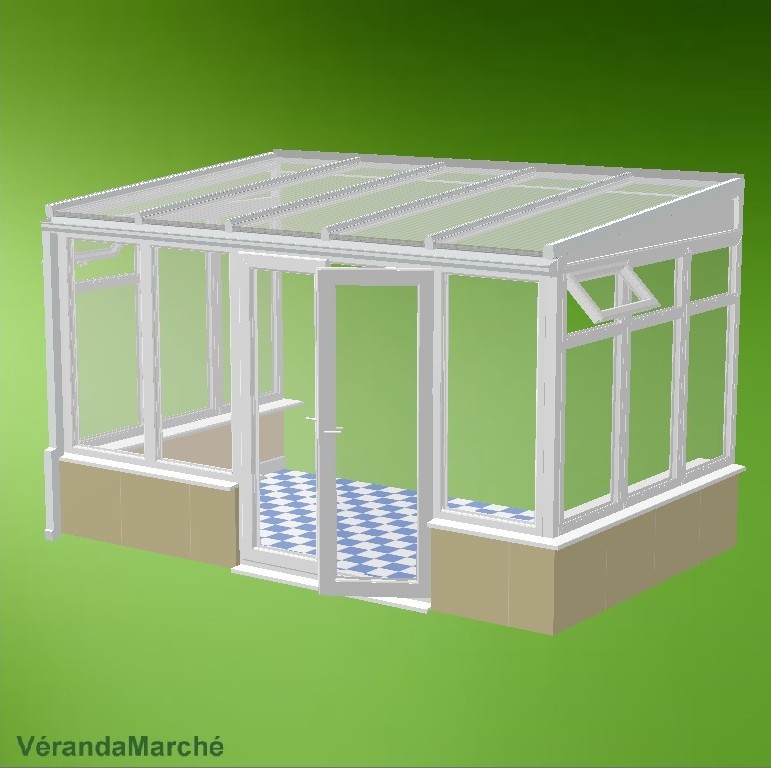 veranda en kit sur muret