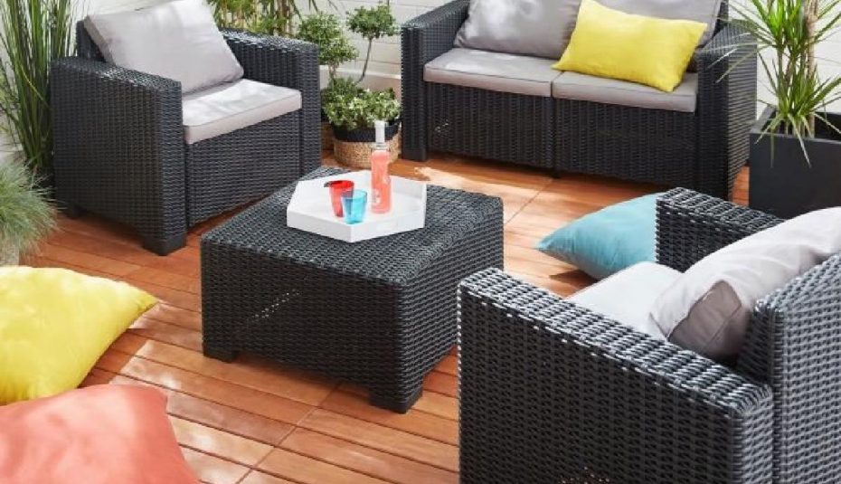 salon rotin pour veranda pas cher