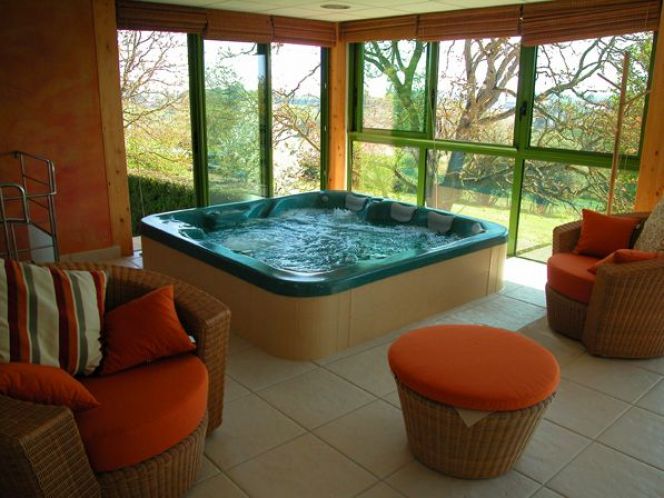 amenagement veranda avec spa